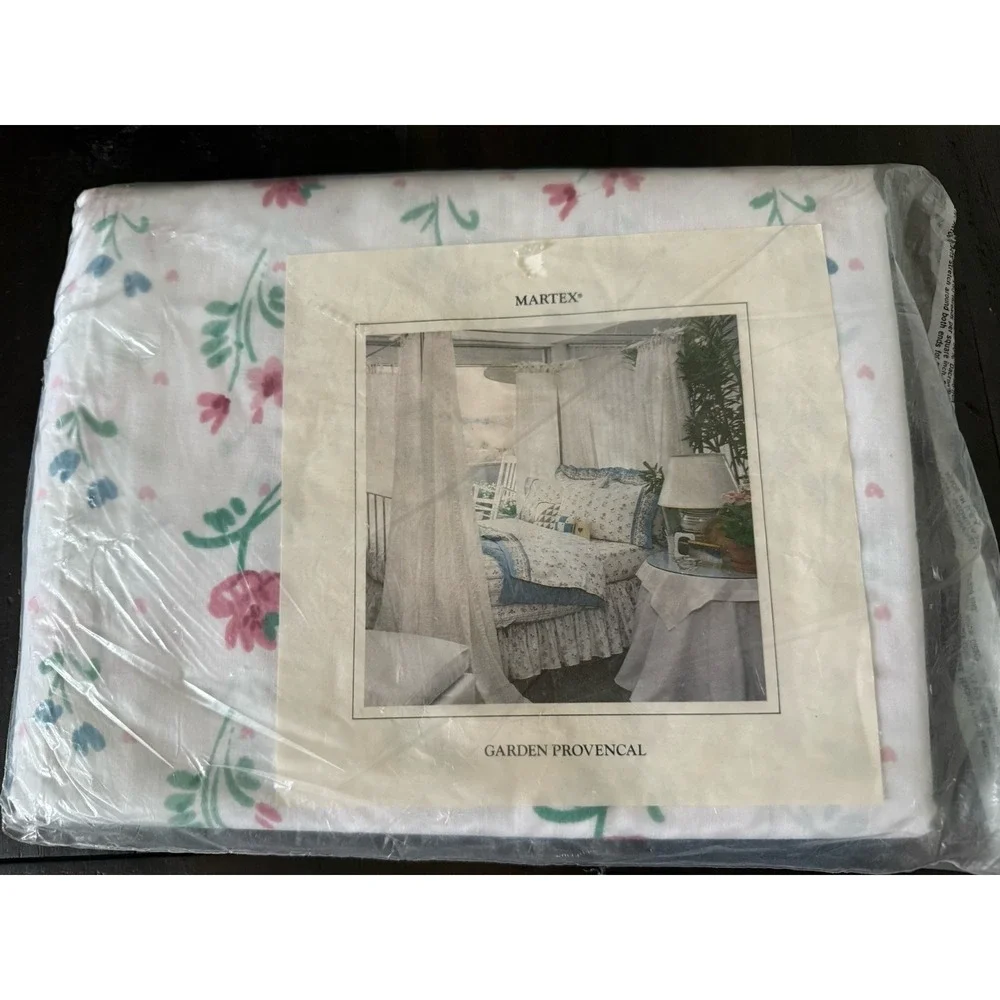 Vintage Martex Full Flat Sheet‎ Garden Provencal 39